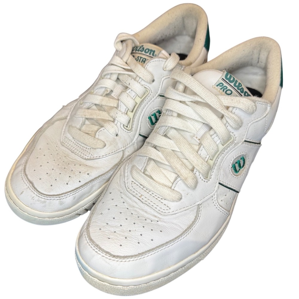 Wilson Pro Staff White Green Leather Tennis Shoes Mens 12 WRS333970